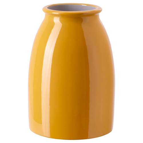 KOPPARBJÖRK Vase, bright yellow, 21 cm