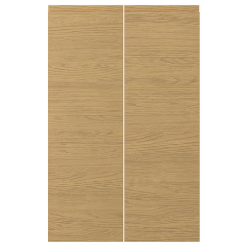 VOXTORP 2-p door f corner base cabinet set, left-hand/oak effect, 25x80 cm