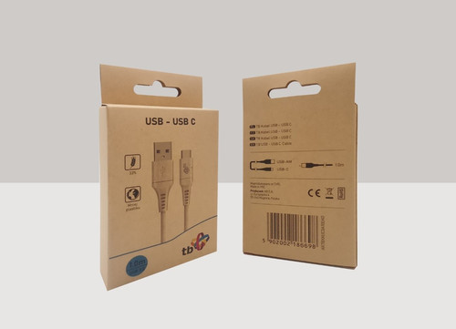 TB Cable USB-USB-C 2.0 3A 1m, beige