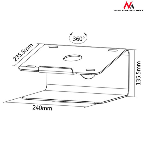 Maclean Deluxe Aluminum Laptop Stand MC-730