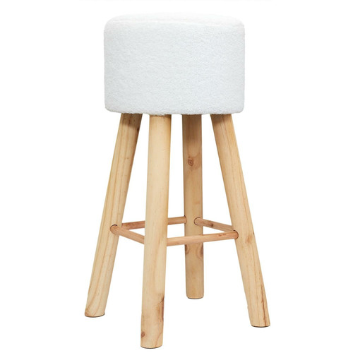 Bar Stool Freya, white/natural