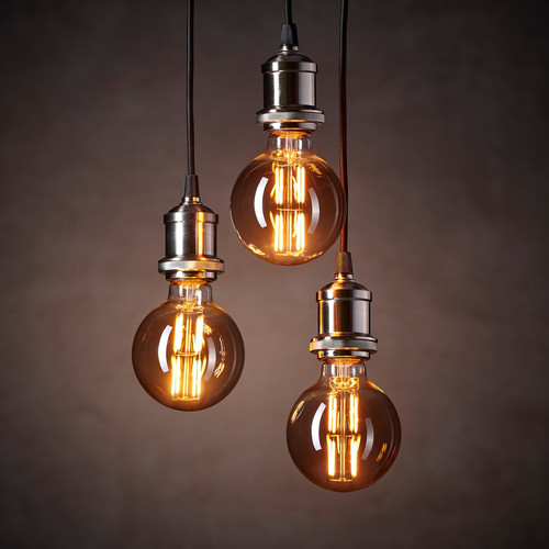 MOLNART LED bulb E27 150 lumen, globe grey clear glass, 95 mm