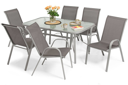 Outdoor Dining Table PORTO 150, silver