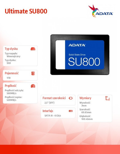 Adata SSD Ultimate SU800 1TB S3 560/520 MB/s TLC 3D