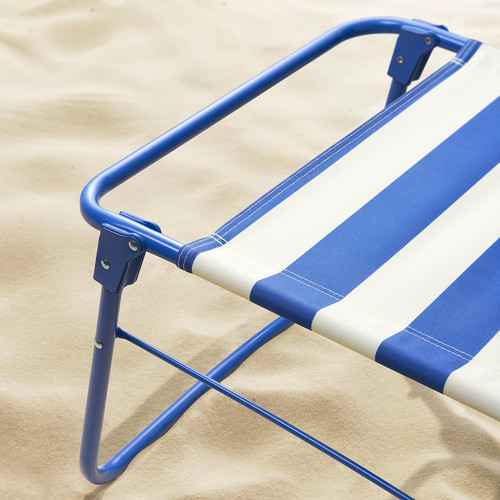 STRANDÖN Beach chair, blue/white
