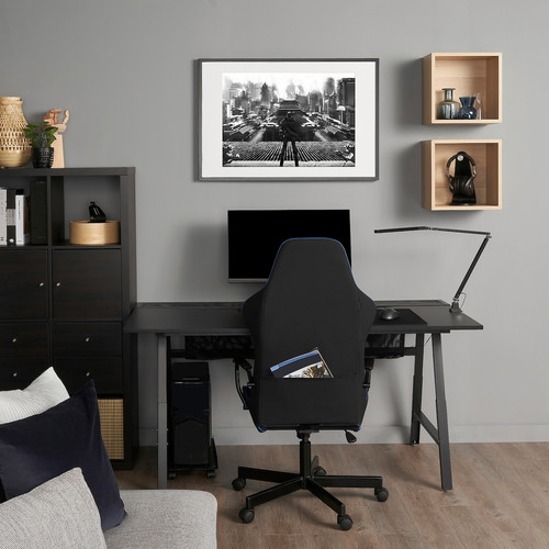 UTESPELARE Gaming desk and chair, black