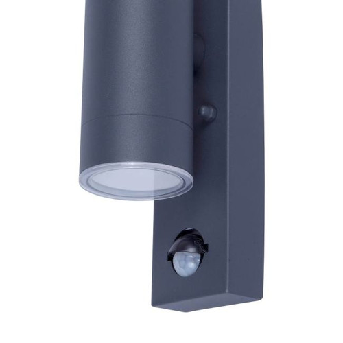 GoodHome Outdoor Wall Lamp Candiac, top/bottom, motion sensor, 760 lm IP44, graphite