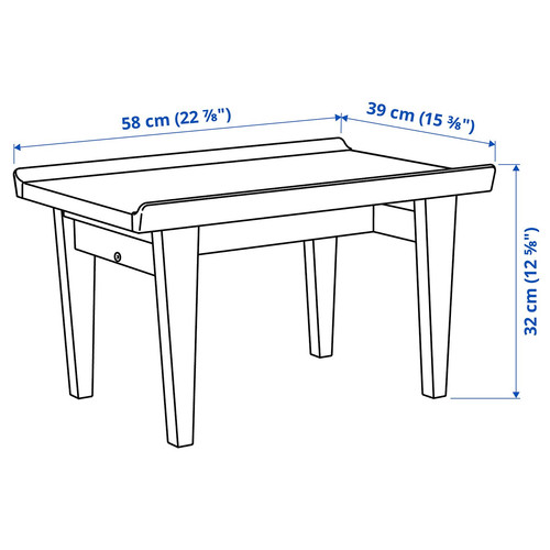 GUTTANE Side table, oak, 58x39 cm