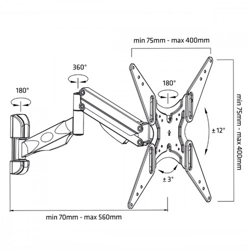 MacLean TV Bracket Wall Mount 32-55" MC-784