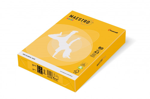 Maestro Colour Paper for Laser, Inkjet Printers & Copiers A4 160g 250 Sheets, yellow