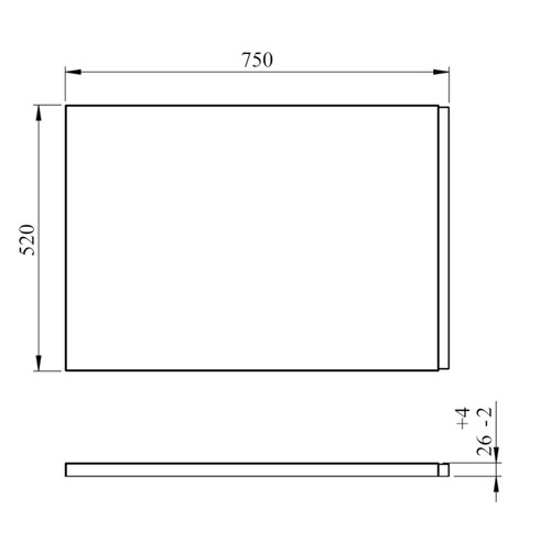 GoodHome Bathtub Panel Cavally Teesta, side, 75 cm