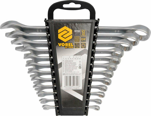 Vorel Combination Spanner Set 8pcs 6-22mm Satin