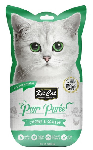 Kit Cat PurrPuree Chicken & Scallop 4x15g