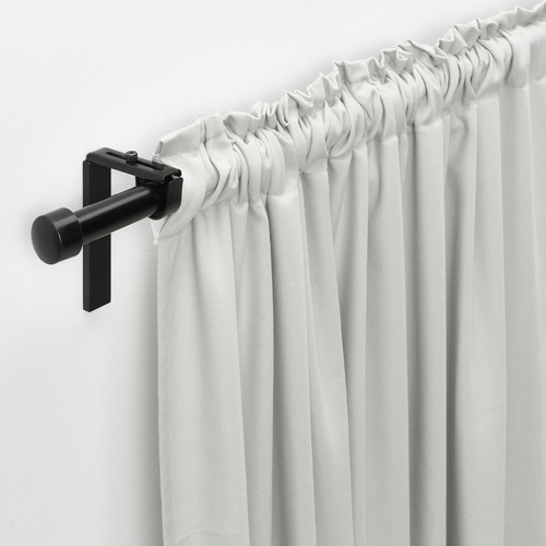 GINSTMOTT Curtains, 1 pair, white/with heading tape, 145x300 cm