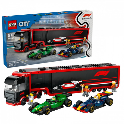 LEGO City F1 Truck with RB20 & AMR 24 F1 Cars 8+