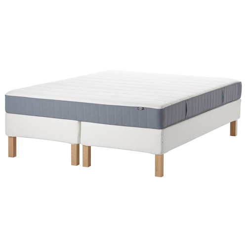 ESPEVÄR/VESTERÖY Divan bed, white/medium firm light blue, 180x200 cm