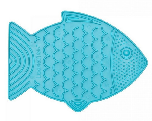 LickiMat Classic for Cats Felix Fish, soft, turquoise