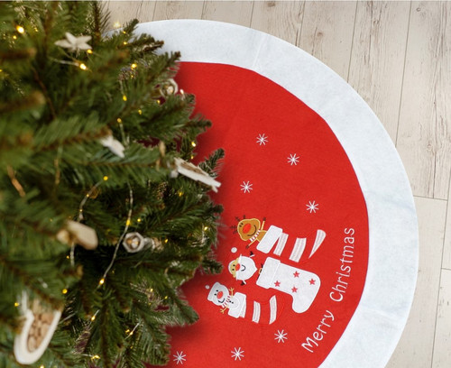 Christmas Tree Mat 80cm, red