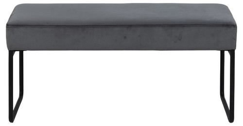 Bench Xenia, velvet, grey