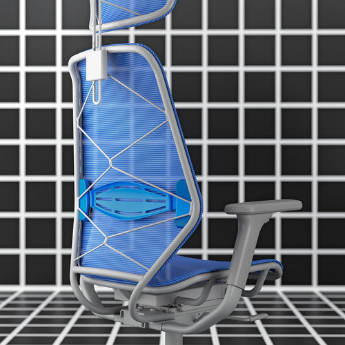 STYRSPEL Gaming chair, blue/light grey
