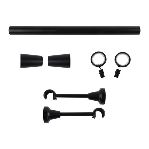 Curtain Rod GoodHome Araxos 19 mm 200 cm, matt black