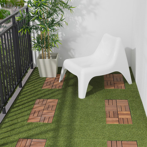 RUNNEN Floor decking, outdoor, artificial grass, 0.81 m²