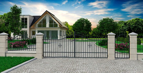 Double Swing Gate Steel 400 x 150 cm