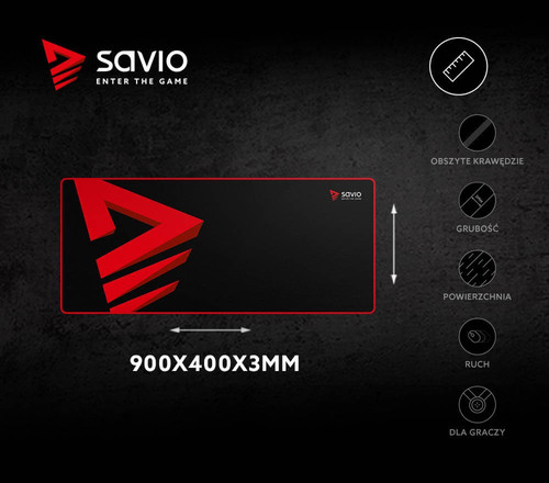 Savio Gaming Mousepad Mouse Pad Turbo Dynamic XL 900x400 mm