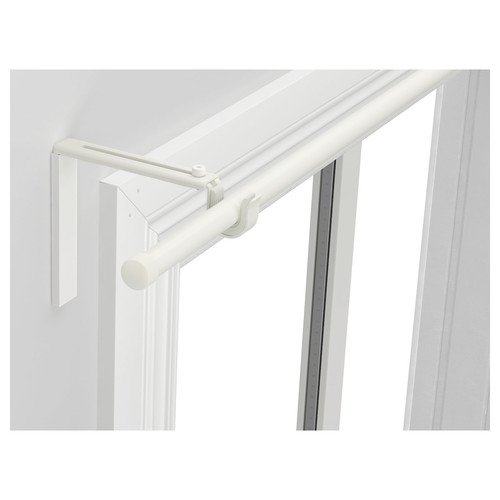 RÄCKA Curtain rod combination, white, 120-210 cm