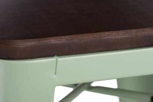 Bar Stool Paris Wood 65cm, green/pine/walnut