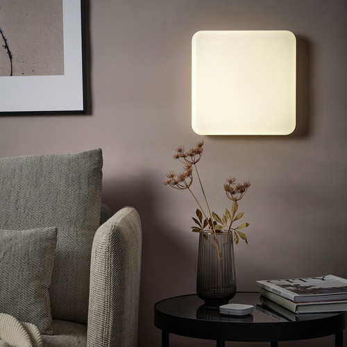 JETSTRÖM LED wall light panel, smart dimmable/wired-in colour and white spectrum, 30x30 cm