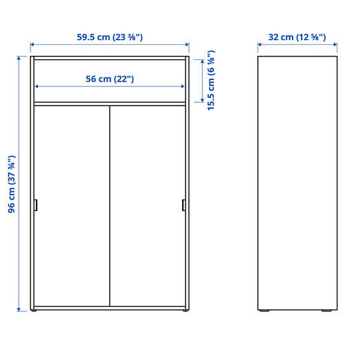 SPIKSMED TV storage combination, light grey, 234x32x96 cm