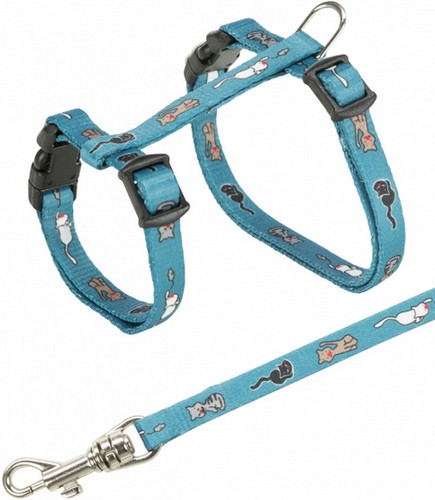 Trixie Junior Harness with Leash for Cats, assorted colours