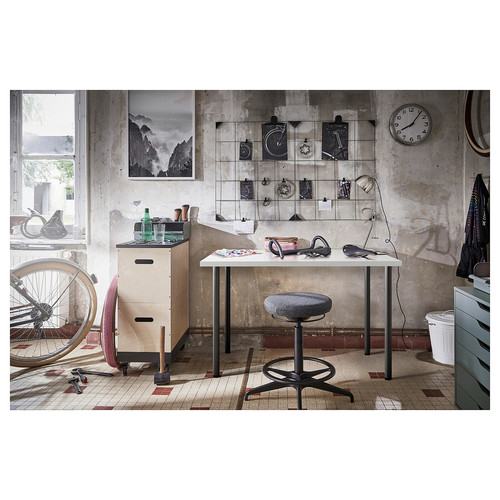 LINNMON / ADILS Desk, white/dark grey, 100x60 cm