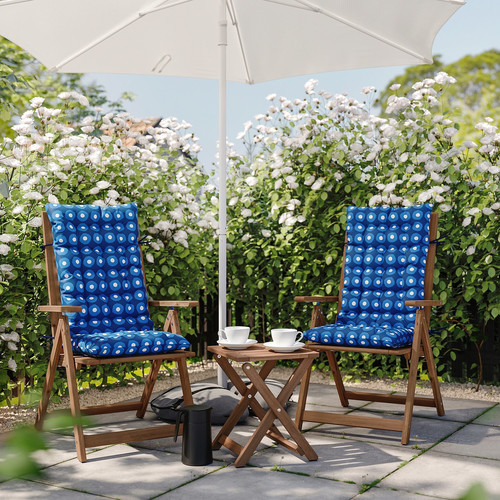 KLÖSAN Chair cushion, outdoor, dark blue, 45x116 cm