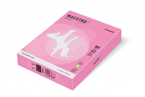 Maestro Colour Paper for Laser, Inkjet Printers & Copiers A4 80g 500 Sheets, neon pink