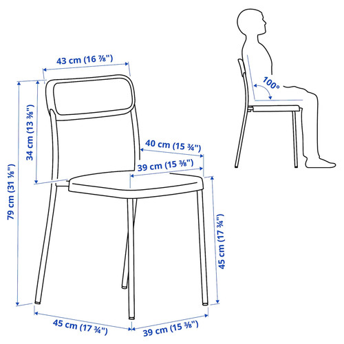 VIHALS / VIHALS Table and 2 chairs, white white/white, 74x74 cm