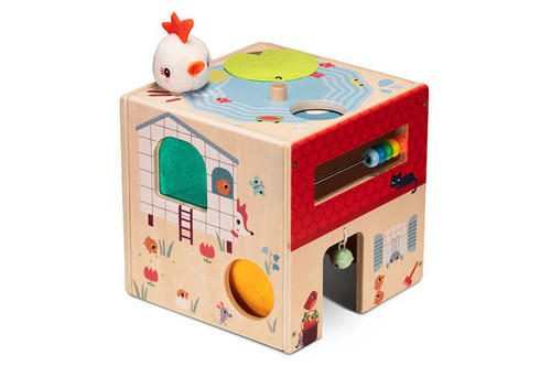 LILLIPUTIENS Wooden Activity Cube - Farm 12m+