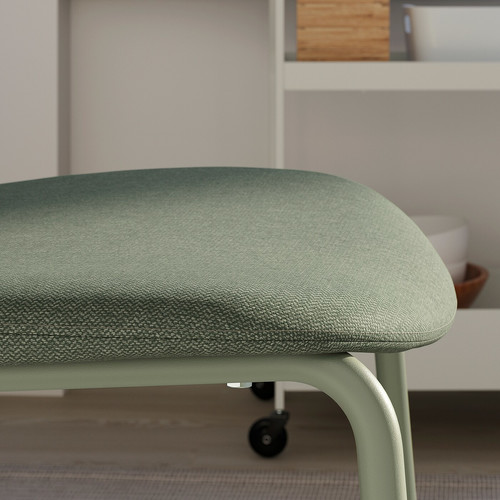 VIHALS / VIHALS Table and 2 chairs, white/green Tibbleby grey-green, 84/120x74 cm