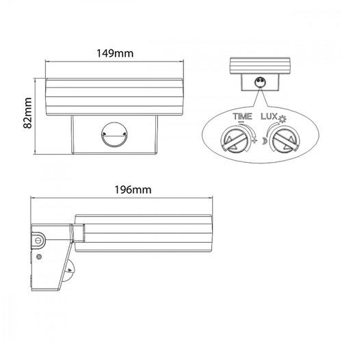 MacLean Outdoor LED Wall Lamp with Dusk Motion Sensor MCE365