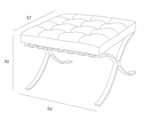 Footstool BA1, fabric, light grey