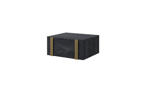 Wall-Mounted Bedside Table Verica Set of 2, charcoal/gold handles