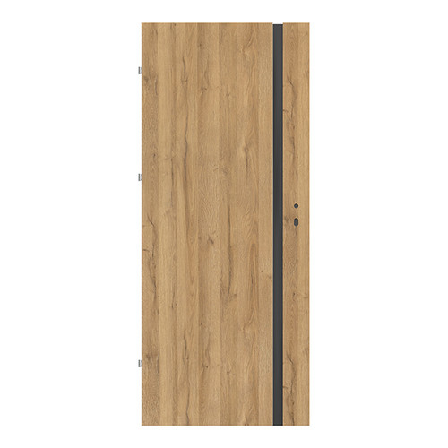 Internal Door Exmoor 70, left, grandson oak, black glazing