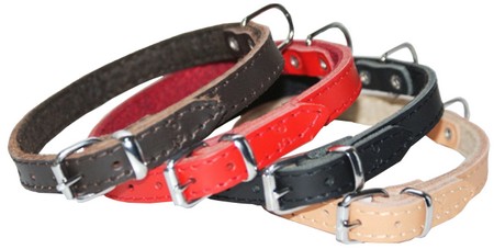 Dingo Leather Dog Collar 1.0x33cm, black