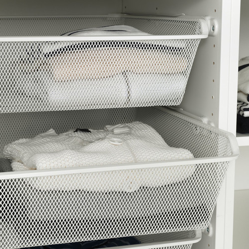 PAX / LINNABERG/ÅHEIM Wardrobe combination, white patterned/mirror glass, 200x66x236 cm