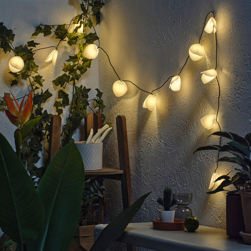 SOLVINDEN LED lighting chain with 12 lights, solar-powered/leaf