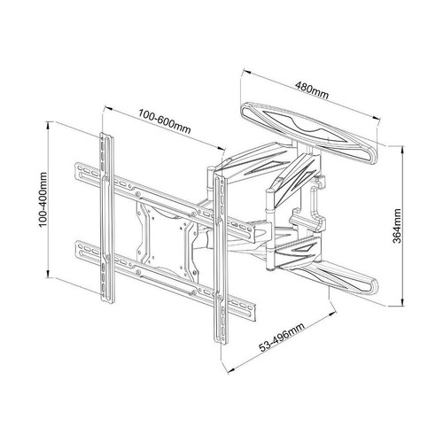 Techly 40-80" Ultra Slim Full Motion LCD TV Wall Mount Bracket Black