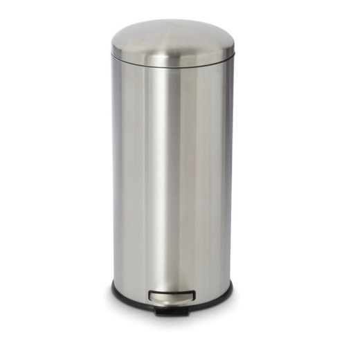 Cooke & Lewis Pedal Round Freestanding Kitchen Waste Bin Gerra 30L, stainless steel