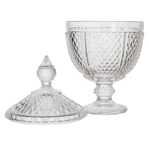 Glass Sweet Jar Diamond 31cm