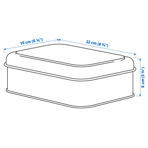 PLOGFÅRA Storage box with lid, light beige, 22x16x8 cm